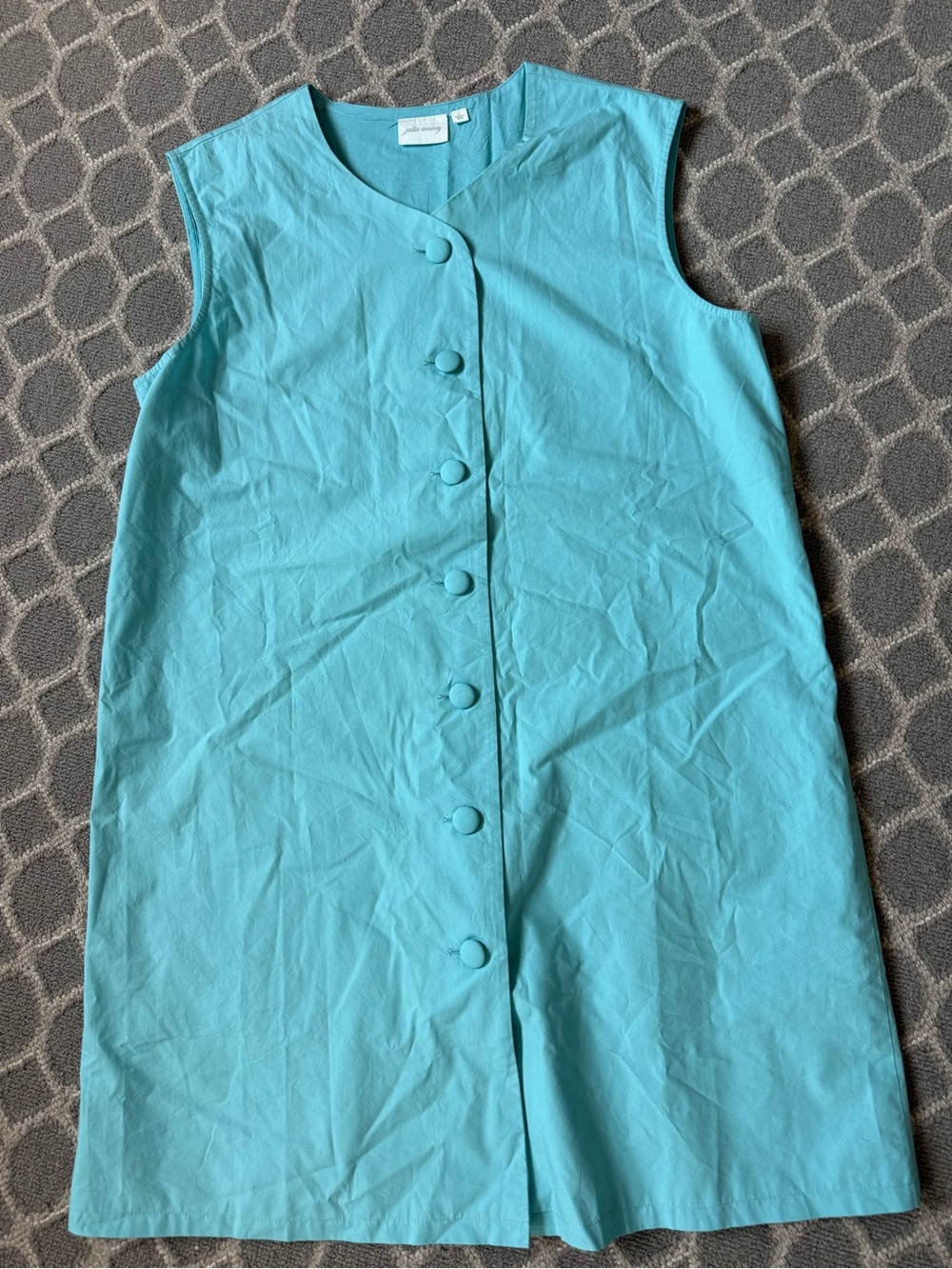 Julia amory Aqua Button-Front Shift Dress